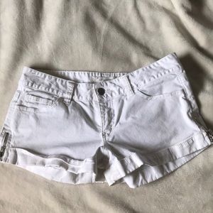 White jean shorts